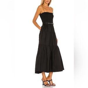 The Nour Midi Dress in Black size S
